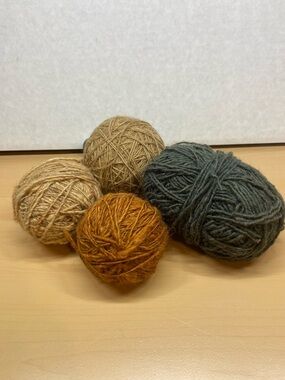 Natural Hand Spun Wool Yarn Balls